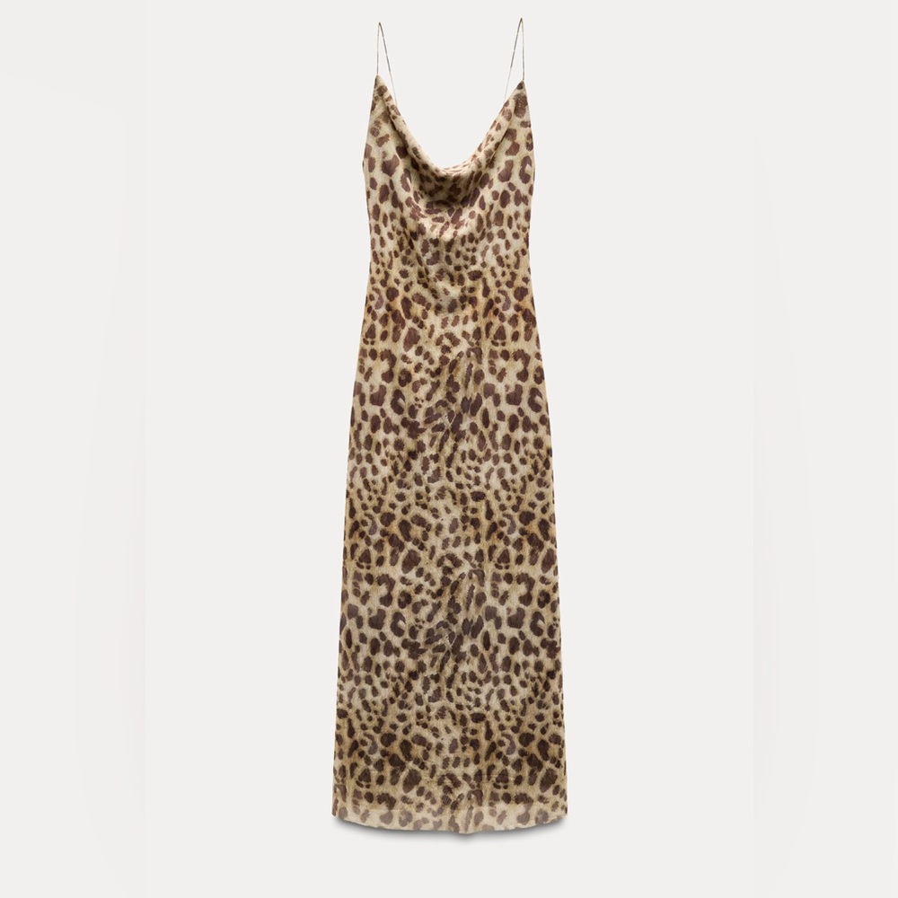 Zara cheetah printed Tulle dress